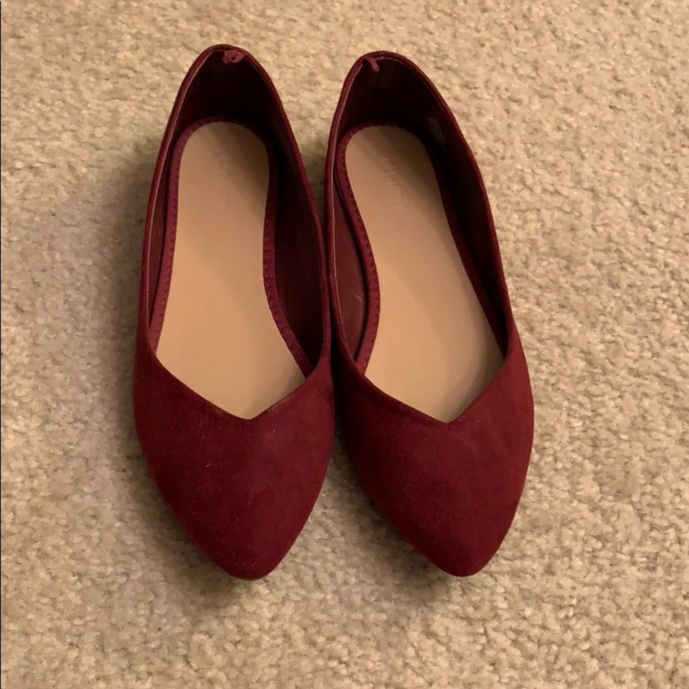 Burgundy flats